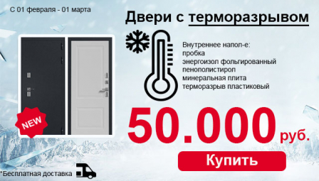 Дверь с терморазрывом ВМ-100 весь февраль! Акция!