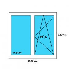 Готовое окно Melke Evolution 70 мм 1200*1200 мм открывное м.с