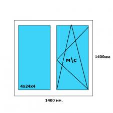 Готовое окно Рехау Блиц 1400*1400 мм открывное м. с.