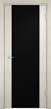 Дверь межкомнатная Серия Санремо - Дуб Беленый Мелинга черное стекло 01