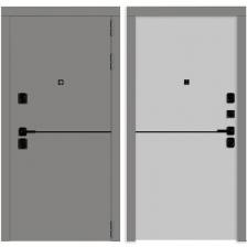 Дверь металлическая Техно Графит мягкая шагрень/Эмалит белый