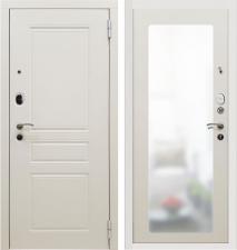 Дверь металлическая SD Prof-10 Троя Белая Большое зеркало