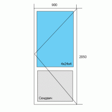 Дверь балконная ПВХ 900*2050 мм