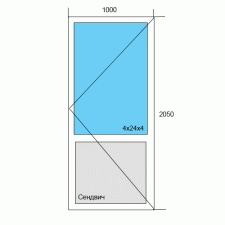 Дверь балконная ПВХ 1000*2050 мм
